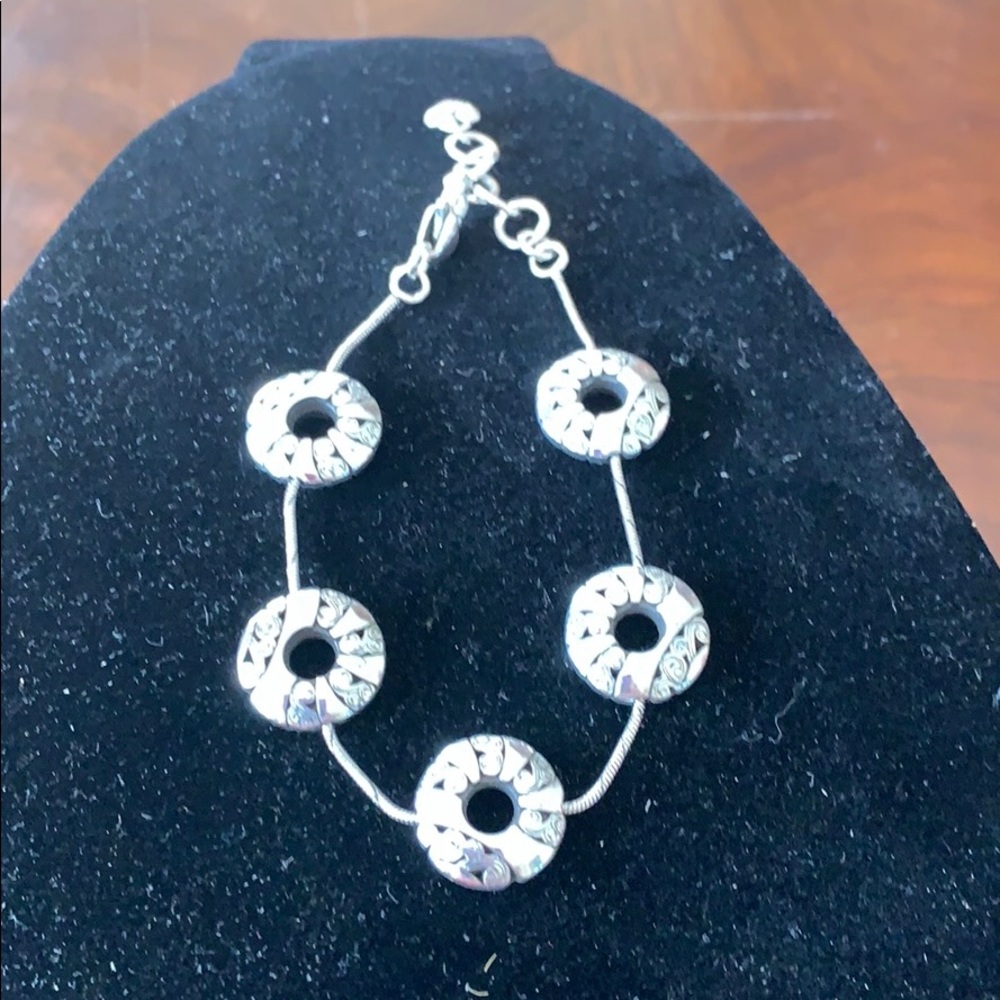 Silver and black bracelet